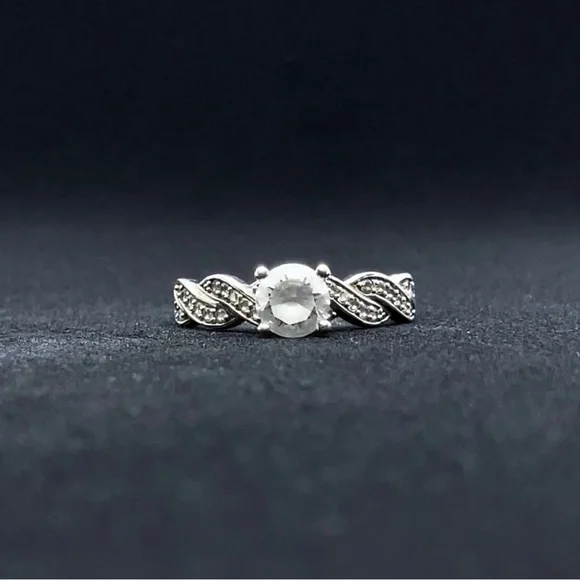 STERLING SILVER ENGAGEMENT RING - Picture 2 of 4